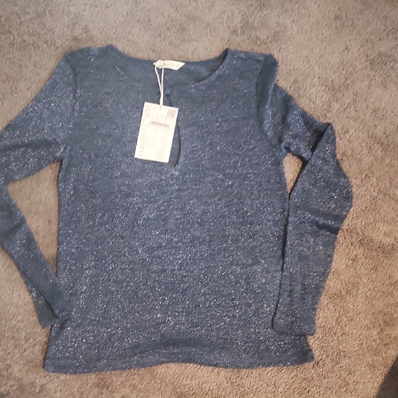 Springfield Tops - Springfield Blue Sparkle Long Sleeve Top